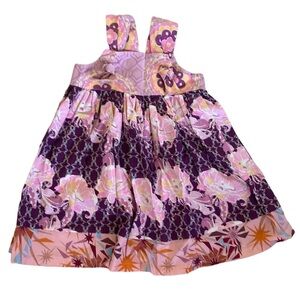 Little Wellies Dress Swing Dress Sz 3 Sleeveless Multicolor Decoration at Front